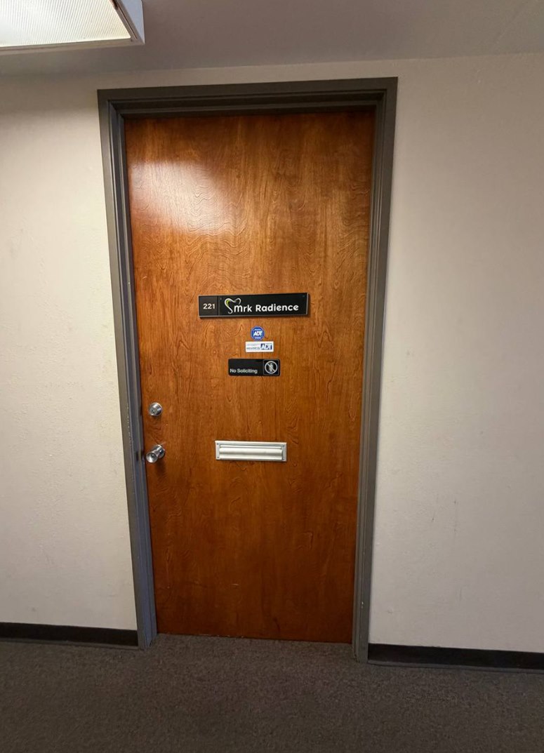 Entrance to Mrk Radience Dental suite 221